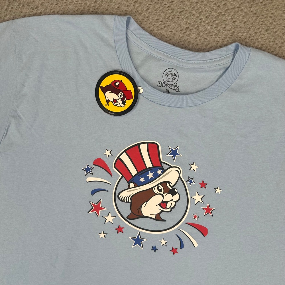 Buc-ee's T-Shirt Mens XL Blue Graphic Sweet Land of Liberty Patriotic 2025 New